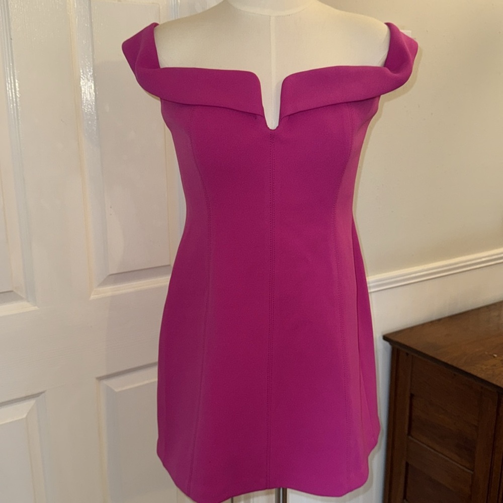 Misha Trixie mini dress. Color pink berry. NWT. Made of polyester and elastane.